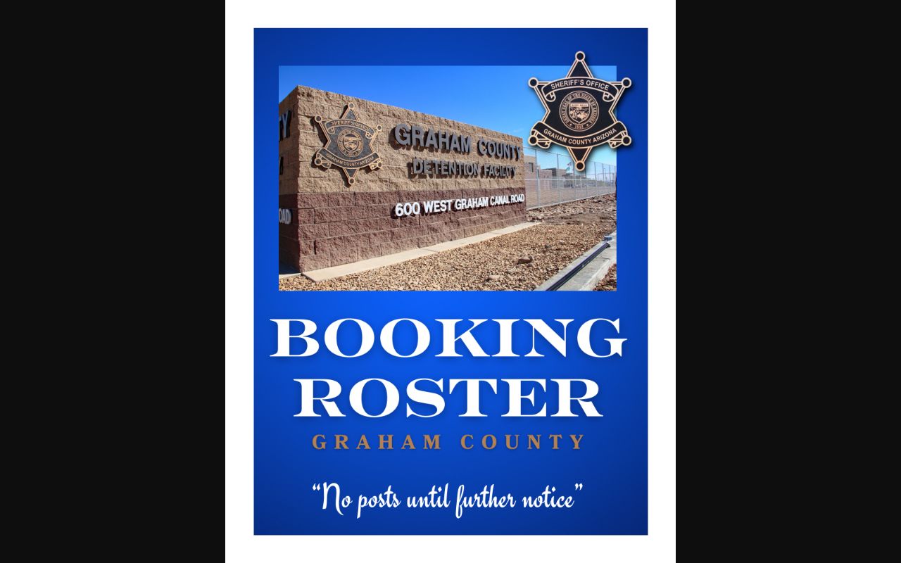 Graham County booking roster no posts notice for inmate population search
